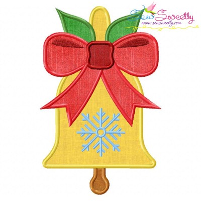 Christmas Bell Ribbon Applique Design Pattern-1