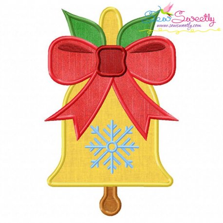 Christmas Bell Ribbon Applique Design Pattern