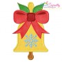 Christmas Bell Ribbon Applique Design Pattern-1