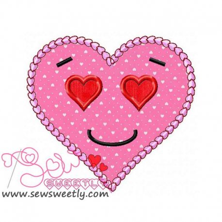 Pink Heart Applique Design- 1