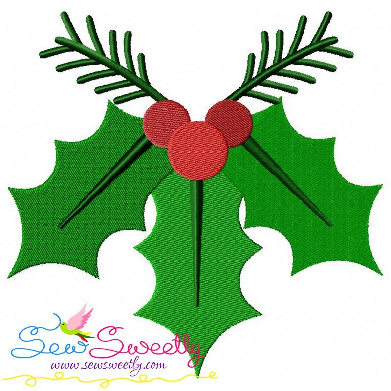 Christmas Holly Leaves-3 Embroidery Design Pattern