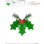 Christmas Holly Leaves-3 Embroidery Design Pattern-3