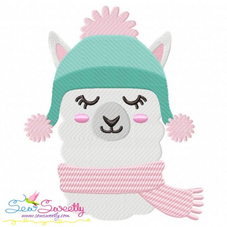 Winter Llama Embroidery Design Pattern-1