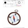 Pocket Compass Embroidery Design Pattern-3