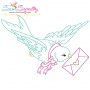Valentine's Day Color Work- Bird Love Letter Embroidery Design Pattern-1