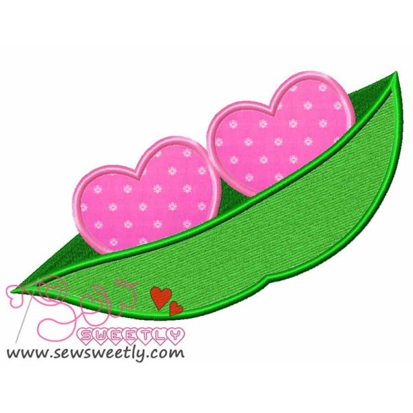 Two Hearts In a Pod Applique Design Pattern-1