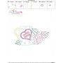 Valentine's Day Color Work- Coffee Cup Roses Embroidery Design Pattern-3