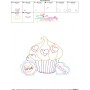 Valentine's Day Color Work Cupcake-2 Embroidery Design Pattern-3