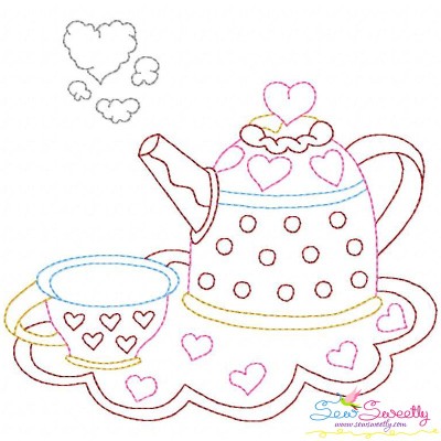Valentine's Day Color Work Kettle Cup Embroidery Design Pattern-1