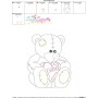 Valentine's Day Color Work- Teddy Bear Embroidery Design Pattern-3