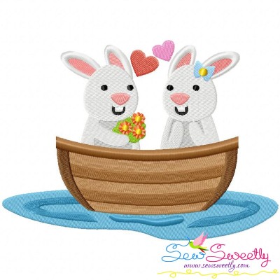 Love Boat Animal- Bunnies Embroidery Design Pattern-1
