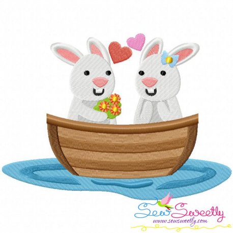 Love Boat Animal- Bunnies Embroidery Design Pattern