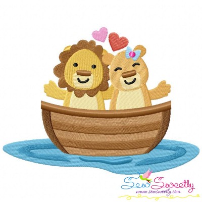 Love Boat Animal- Lions Embroidery Design Pattern-1
