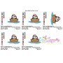 Love Boat Animal- Penguins Embroidery Design Pattern-2