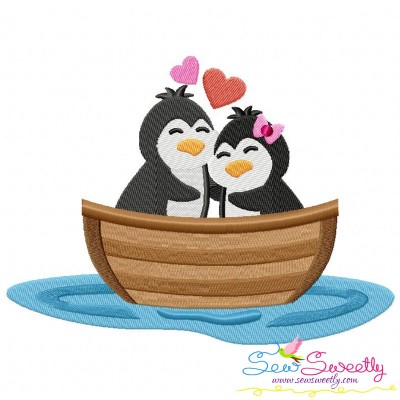 Love Boat Animal- Penguins Embroidery Design Pattern-1