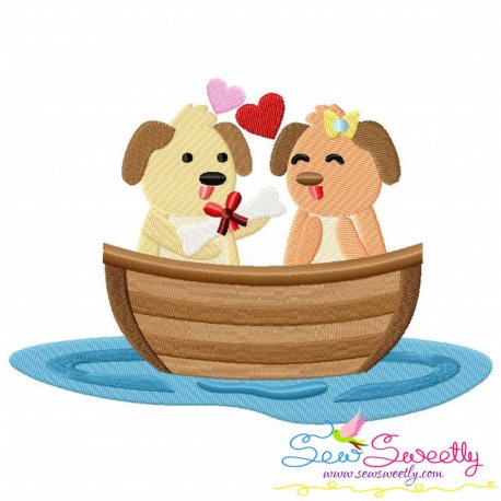 Love Boat Animal- Puppies Embroidery Design Pattern