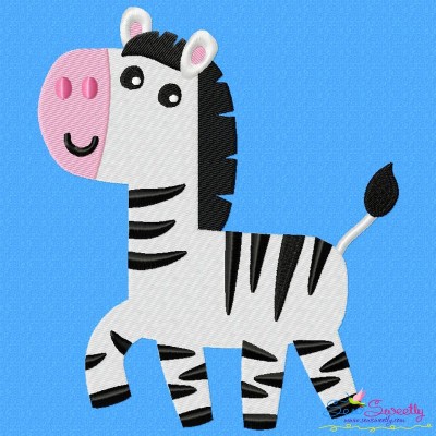 Cute Zebra Embroidery Design Pattern-1