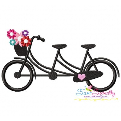 Valentine's Bicycle Embroidery Design Pattern-1