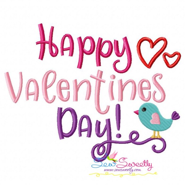 Happy Valentine's Day Embroidery Design Pattern-1