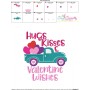 Hugs Kisses and Valentine Wishes Truck Embroidery Design Pattern-3
