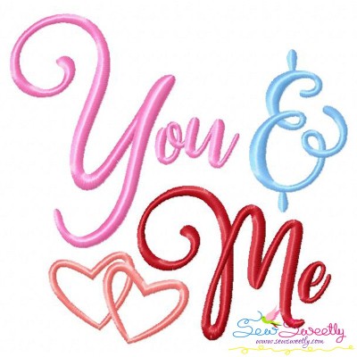 You and Me Valentine Embroidery Design Pattern-1