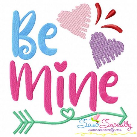 Be Mine Hearts Embroidery Design Pattern