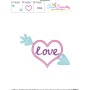 Love in Heart With Arrow Sketch Embroidery Design Pattern-3
