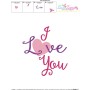 I Love You Lettering Embroidery Design Pattern-3