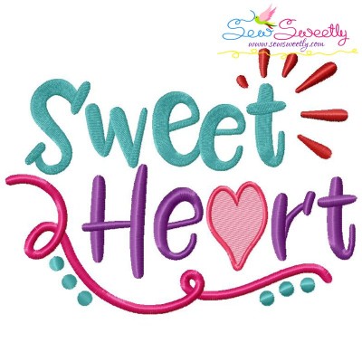 Sweet Heart Lettering Embroidery Design Pattern-1