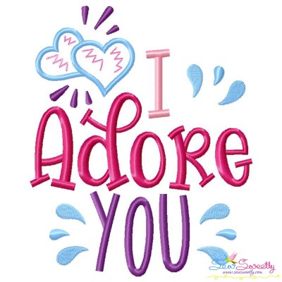 I Adore You Lettering Embroidery Design Pattern-1