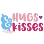 Hugs and Kisses Lettering Embroidery Design Pattern-1