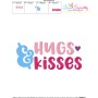 Hugs and Kisses Lettering Embroidery Design Pattern-3
