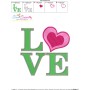 Love Heart Lettering Embroidery Design Pattern-3
