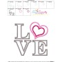 Love Heart Applique Lettering Embroidery Design Pattern-3