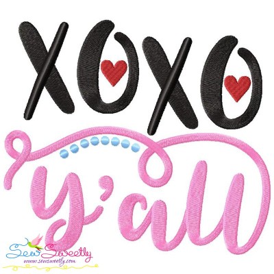 XOXO Y'all Lettering Embroidery Design Pattern-1