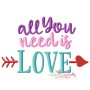 All You Need is Love Lettering Embroidery Design Pattern-1