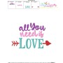 All You Need is Love Lettering Embroidery Design Pattern-3