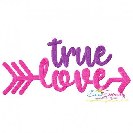 True Love Valentine Lettering Embroidery Design Pattern-1