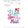 I Love You the Most Lettering Embroidery Design Pattern-3