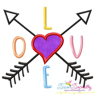 LOVE with Arrows Lettering Applique Design Pattern-1
