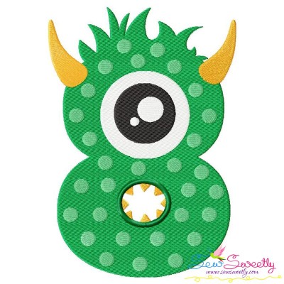 Monster Number-8 Embroidery Design Pattern-1