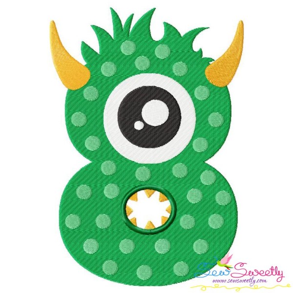 Monster Number-8 Embroidery Design Pattern-1