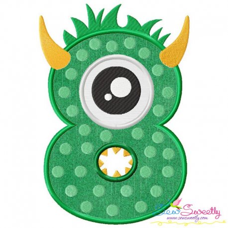 Monster Number-8 Applique Design