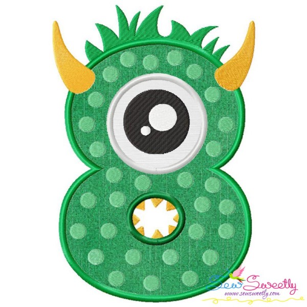 Monster Number-8 Applique Design Pattern-1