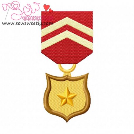 Army Medal 4 Embroidery Design- 1
