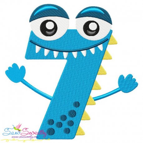Monster Number-7 Embroidery Design Pattern