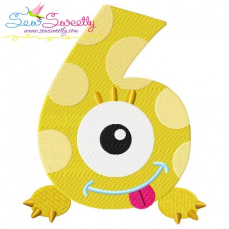 Monster Number-6 Embroidery Design Pattern