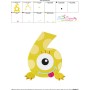 Monster Number-6 Embroidery Design Pattern-3