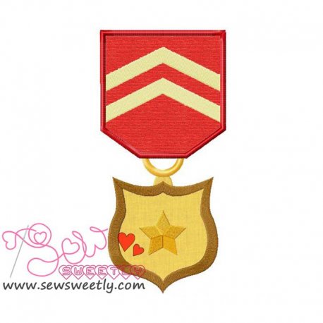 Army Medal 4 Applique Design Pattern-1