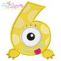 Monster Number-6 Applique Design Pattern-1